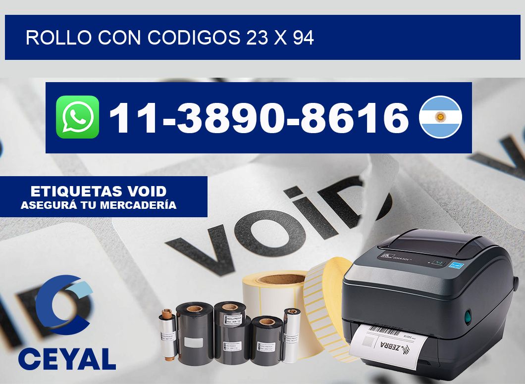 rollo con codigos 23 x 94