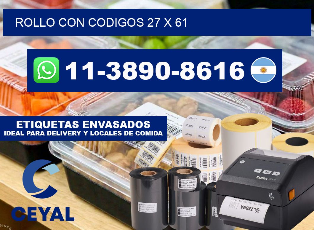 rollo con codigos 27 x 61