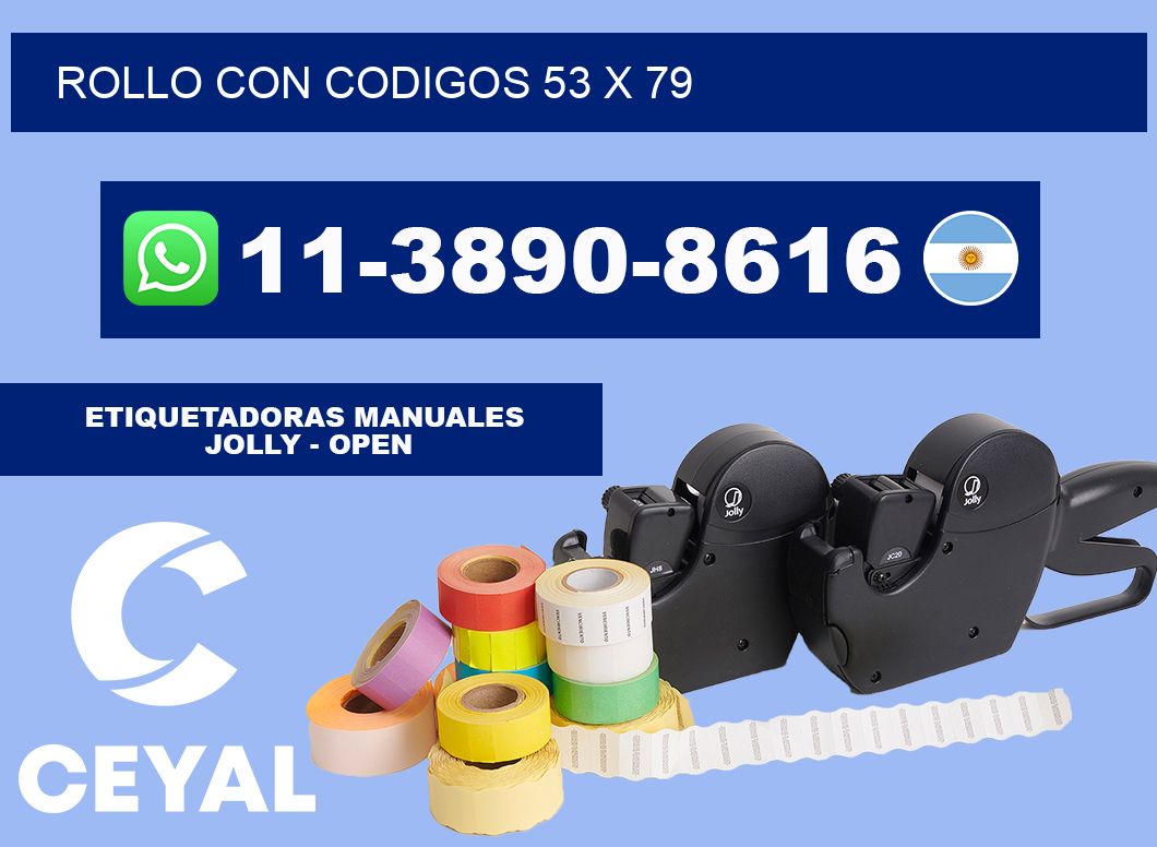 rollo con codigos 53 x 79