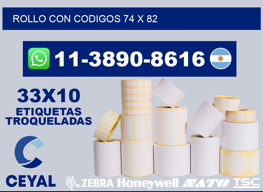 rollo con codigos 74 x 82