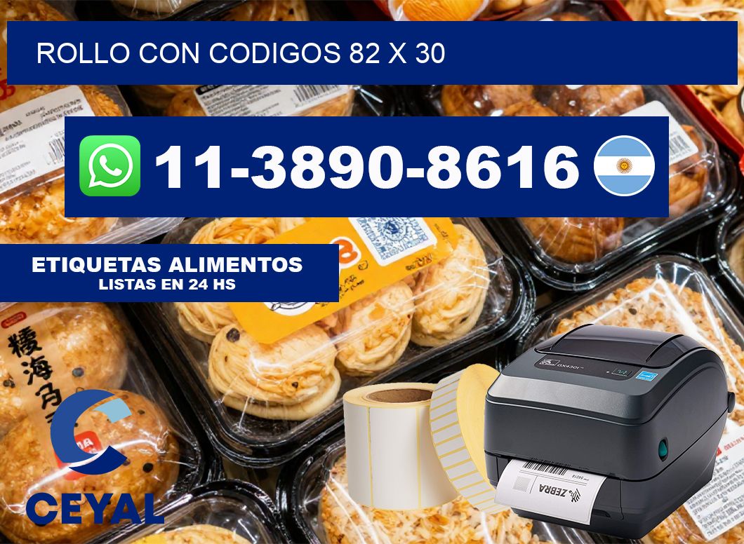 rollo con codigos 82 x 30