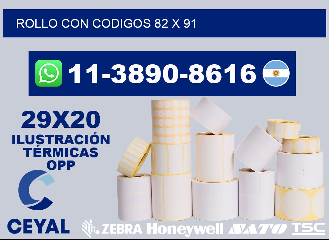 rollo con codigos 82 x 91