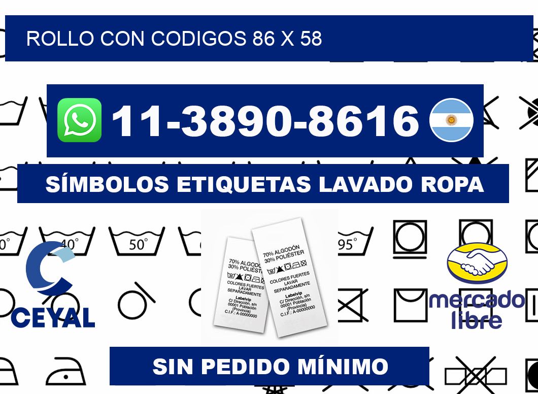 rollo con codigos 86 x 58