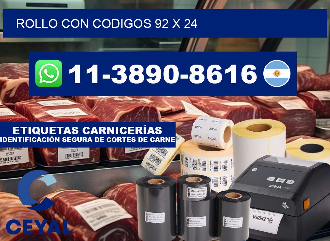 rollo con codigos 92 x 24