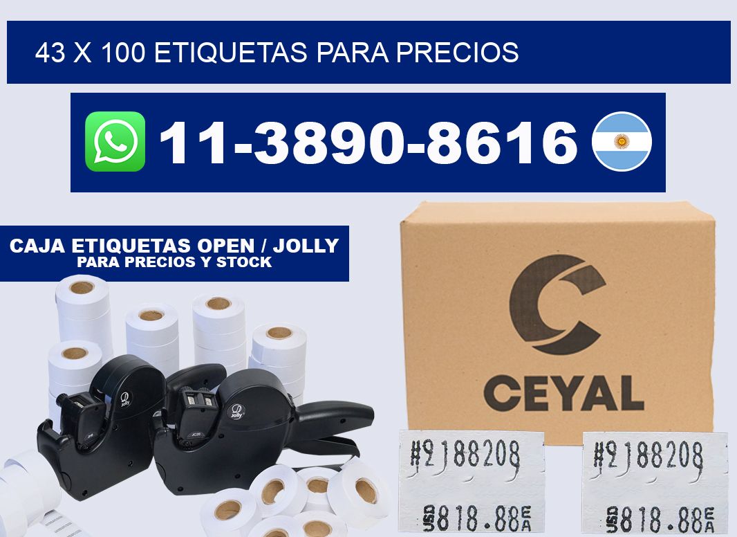 43 x 100 etiquetas para precios