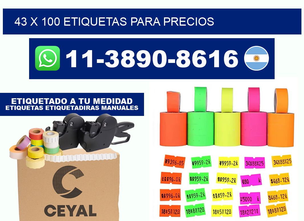 43 x 100 etiquetas para precios