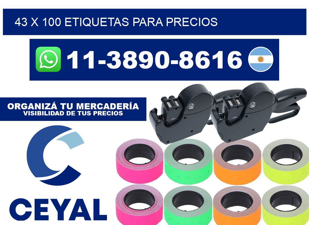 43 x 100 etiquetas para precios