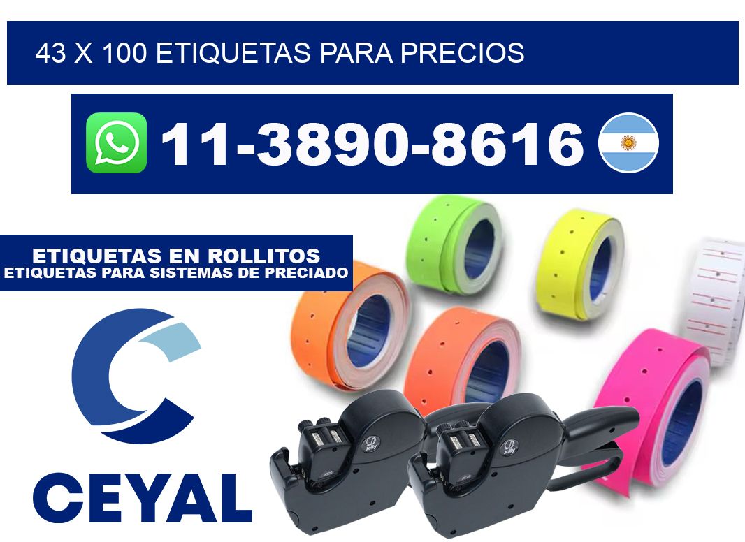 43 x 100 etiquetas para precios