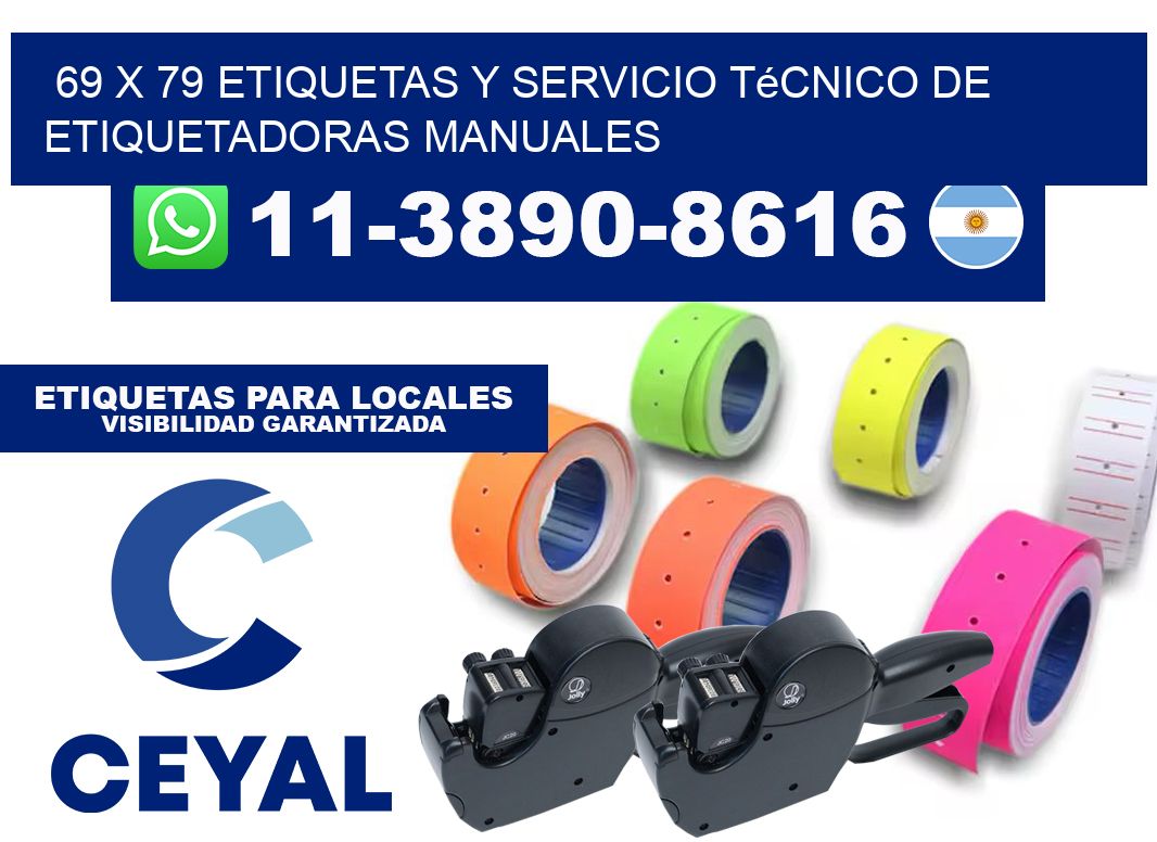 69 x 79 etiquetas y servicio técnico de etiquetadoras manuales