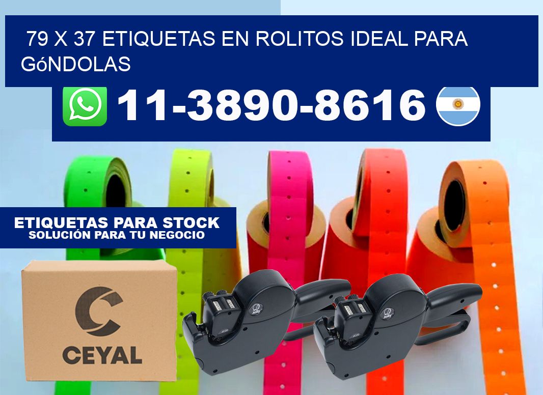79 x 37 etiquetas en rolitos ideal para góndolas