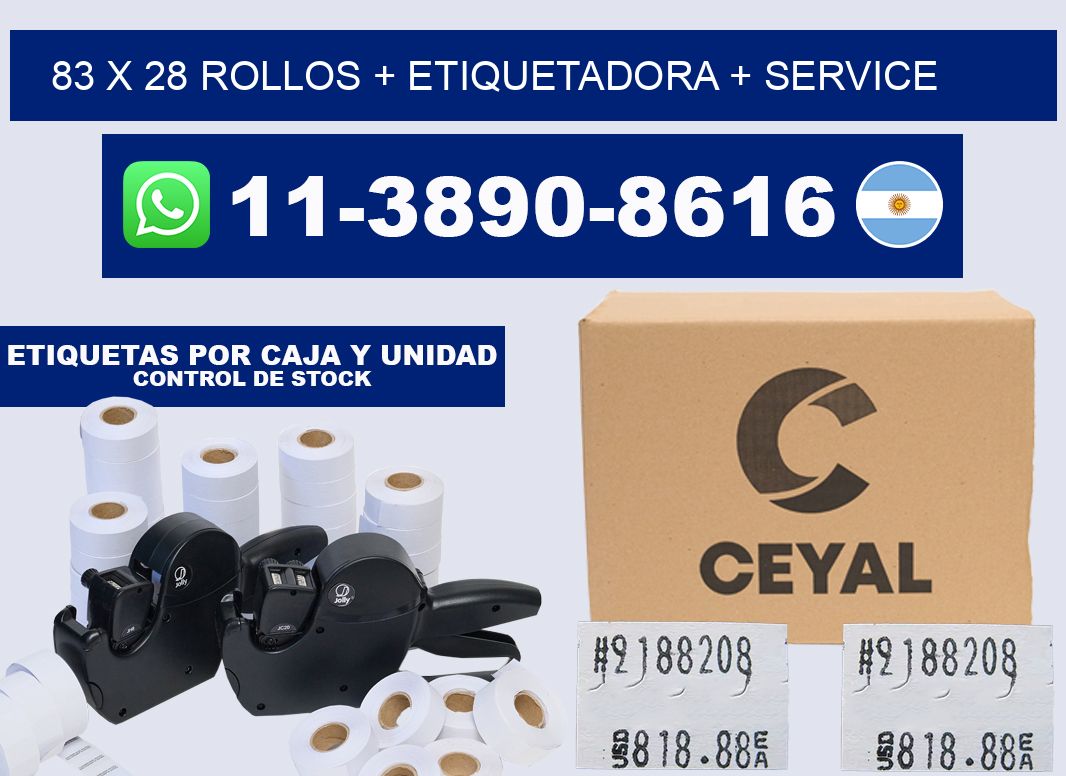 83 x 28 rollos + etiquetadora + service