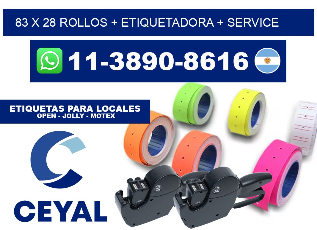 83 x 28 rollos + etiquetadora + service
