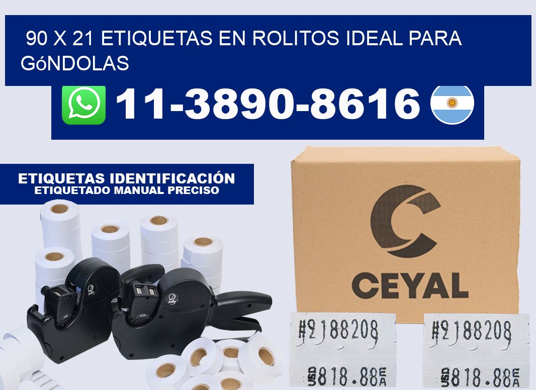 90 x 21 etiquetas en rolitos ideal para góndolas