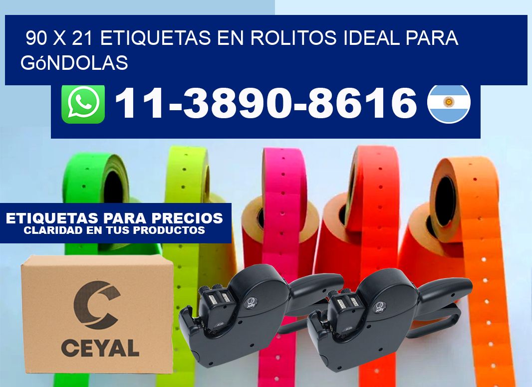90 x 21 etiquetas en rolitos ideal para góndolas
