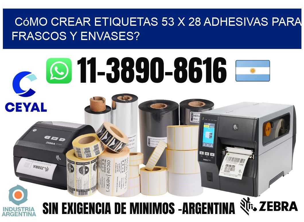 Cómo crear etiquetas 53 x 28 adhesivas para frascos y envases?