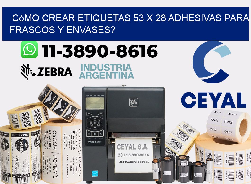 Cómo crear etiquetas 53 x 28 adhesivas para frascos y envases?