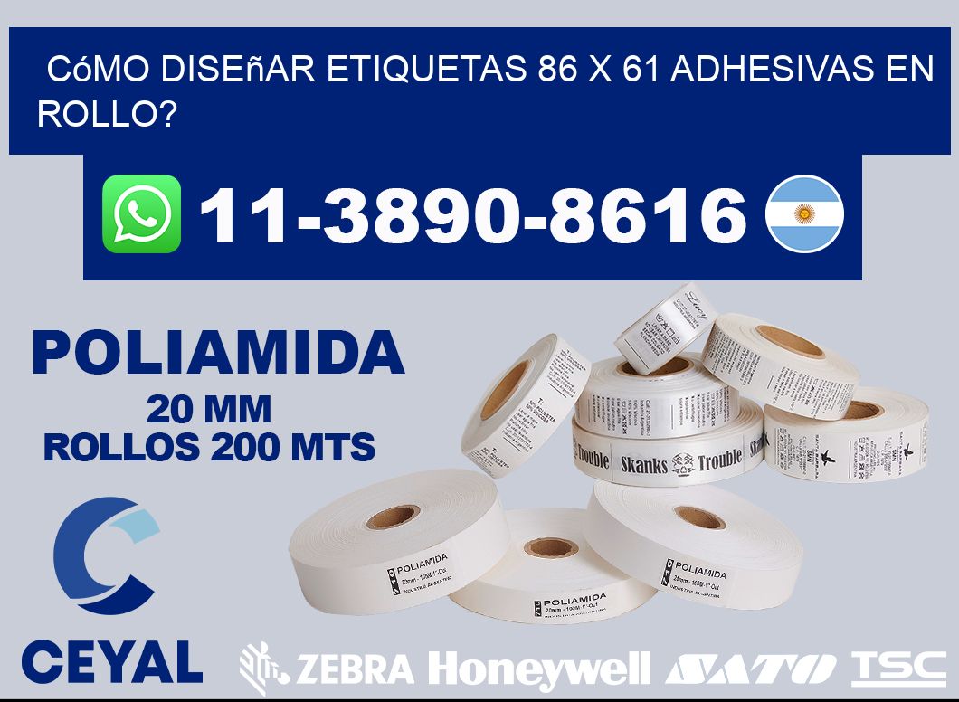 Cómo diseñar etiquetas 86 x 61 adhesivas en rollo?