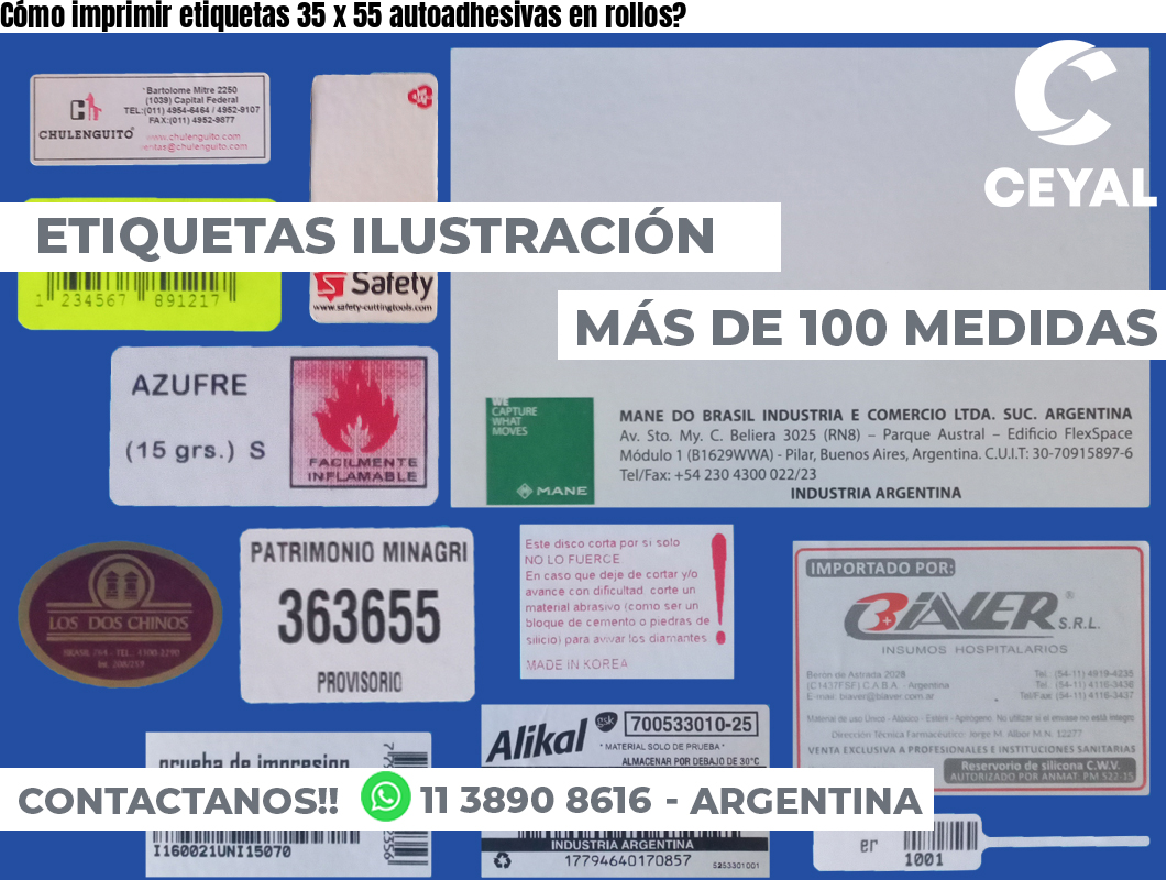 Cómo imprimir etiquetas 35 x 55 autoadhesivas en rollos?