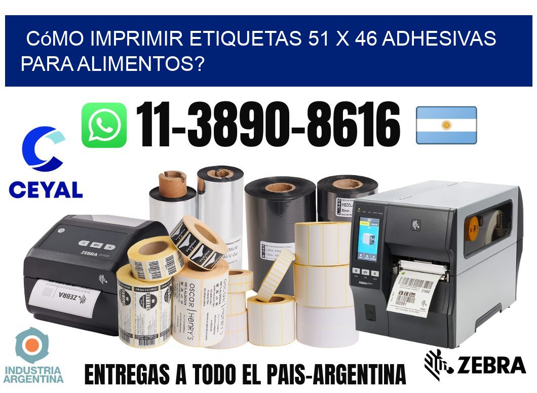 Cómo imprimir etiquetas 51 x 46 adhesivas para alimentos?