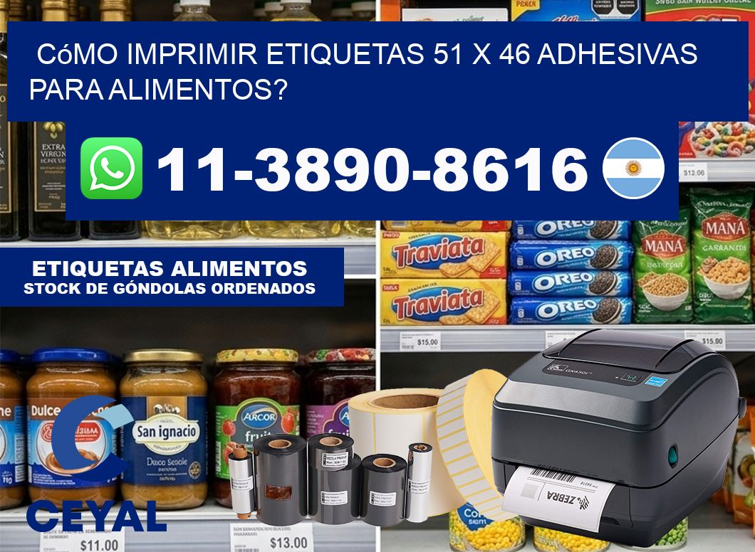 Cómo imprimir etiquetas 51 x 46 adhesivas para alimentos?