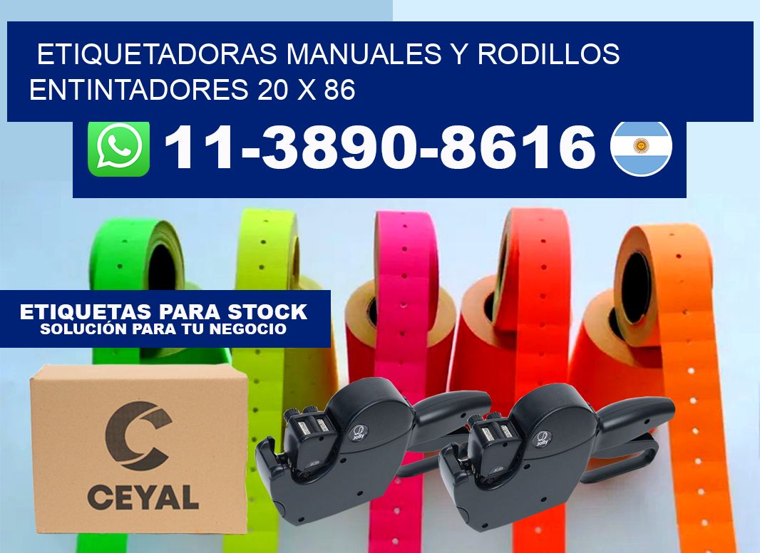 Etiquetadoras manuales y rodillos entintadores 20 x 86