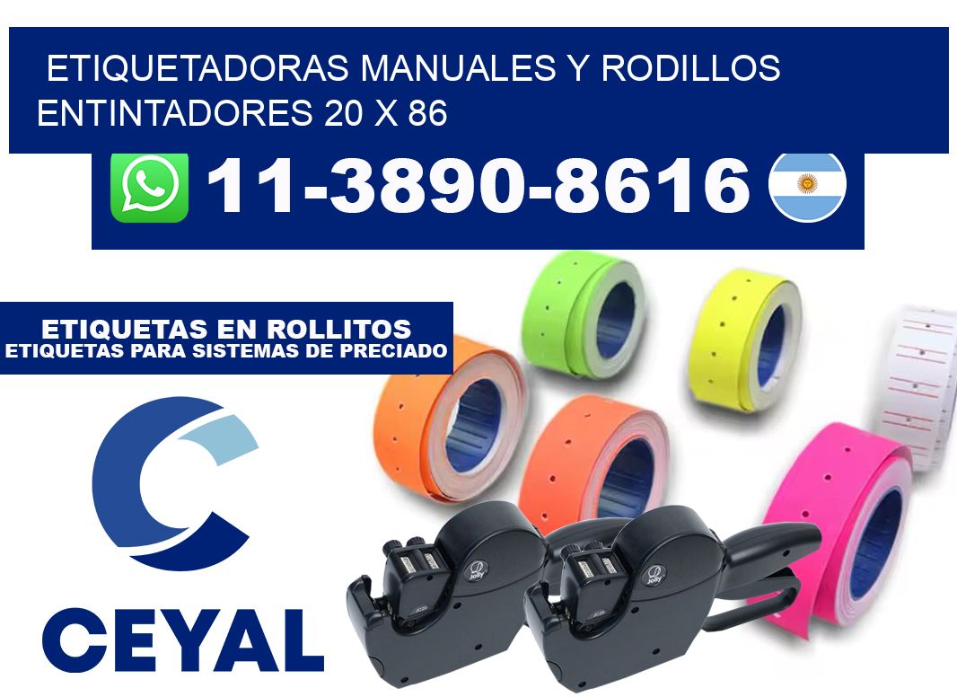 Etiquetadoras manuales y rodillos entintadores 20 x 86
