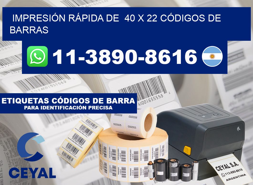 IMPRESIÓN RÁPIDA DE  40 x 22 CÓDIGOS DE BARRAS
