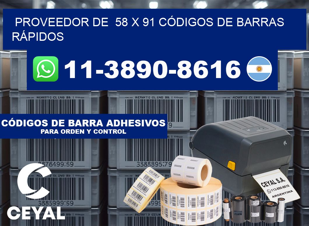 PROVEEDOR DE  58 x 91 CÓDIGOS DE BARRAS RÁPIDOS