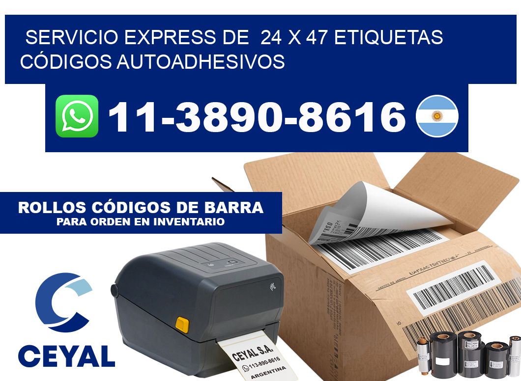 SERVICIO EXPRESS DE  24 x 47 ETIQUETAS CÓDIGOS AUTOADHESIVOS