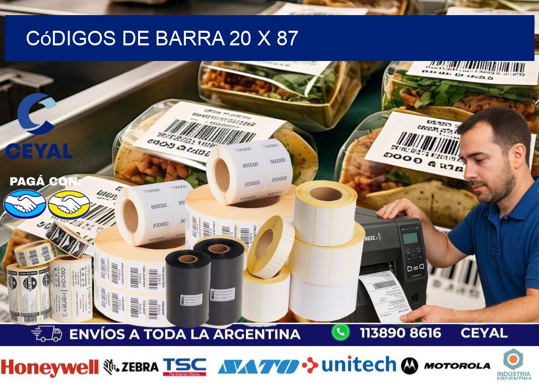 códigos de barra 20 x 87