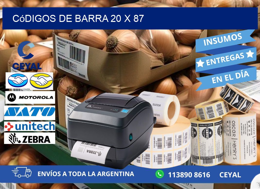 códigos de barra 20 x 87