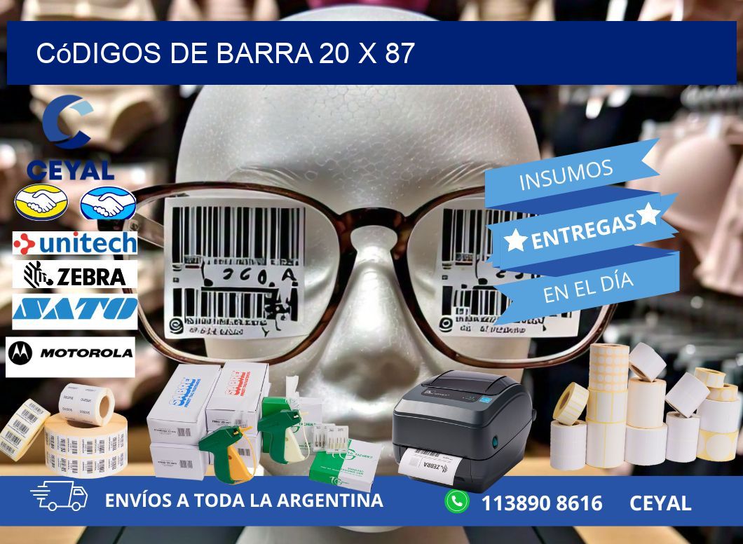códigos de barra 20 x 87
