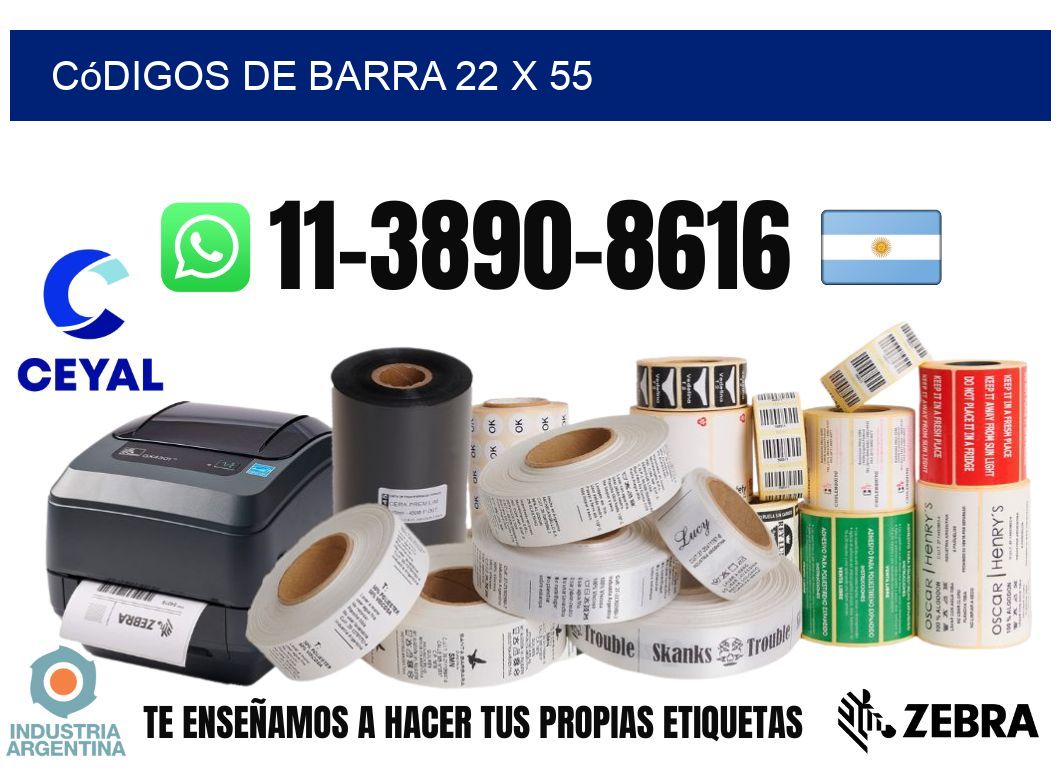 códigos de barra 22 x 55