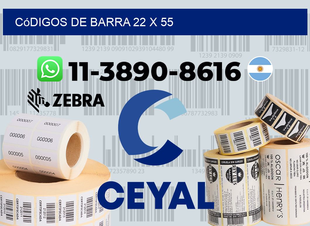 códigos de barra 22 x 55