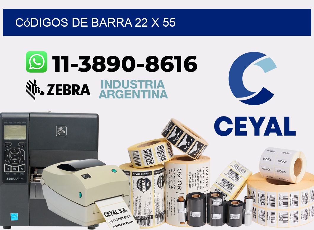 códigos de barra 22 x 55