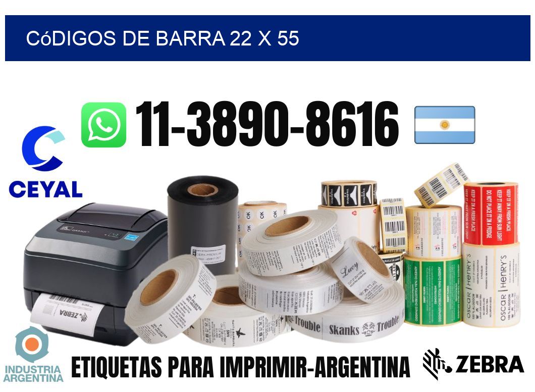 códigos de barra 22 x 55