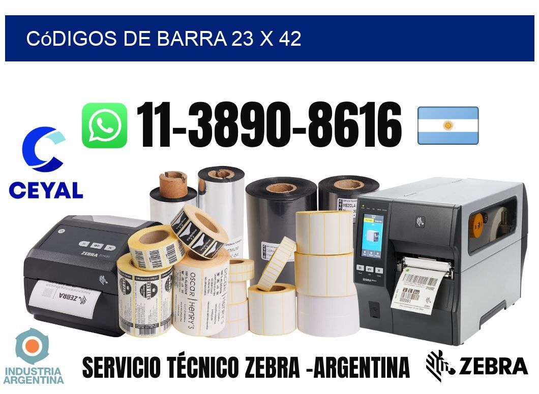 códigos de barra 23 x 42