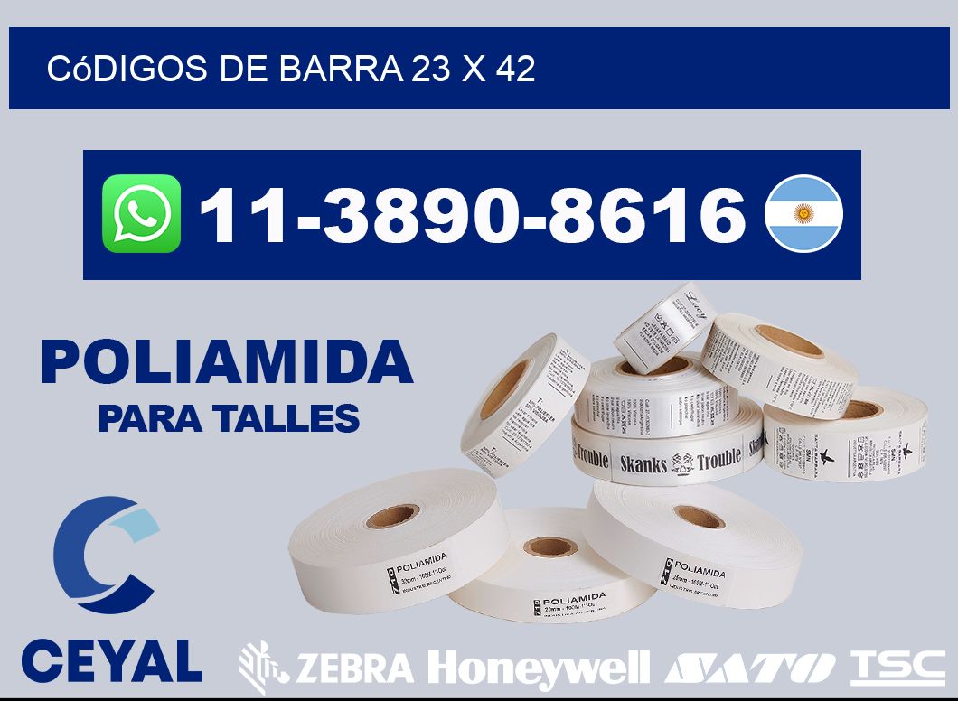 códigos de barra 23 x 42