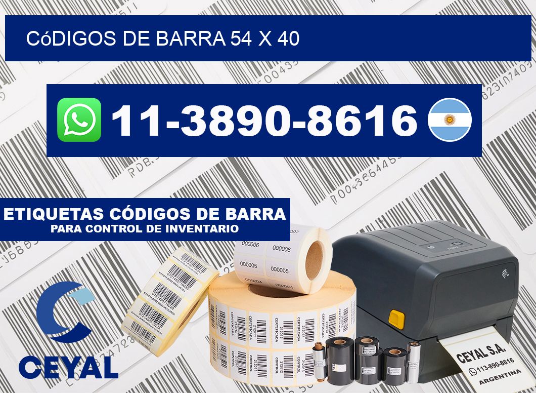 códigos de barra 54 x 40