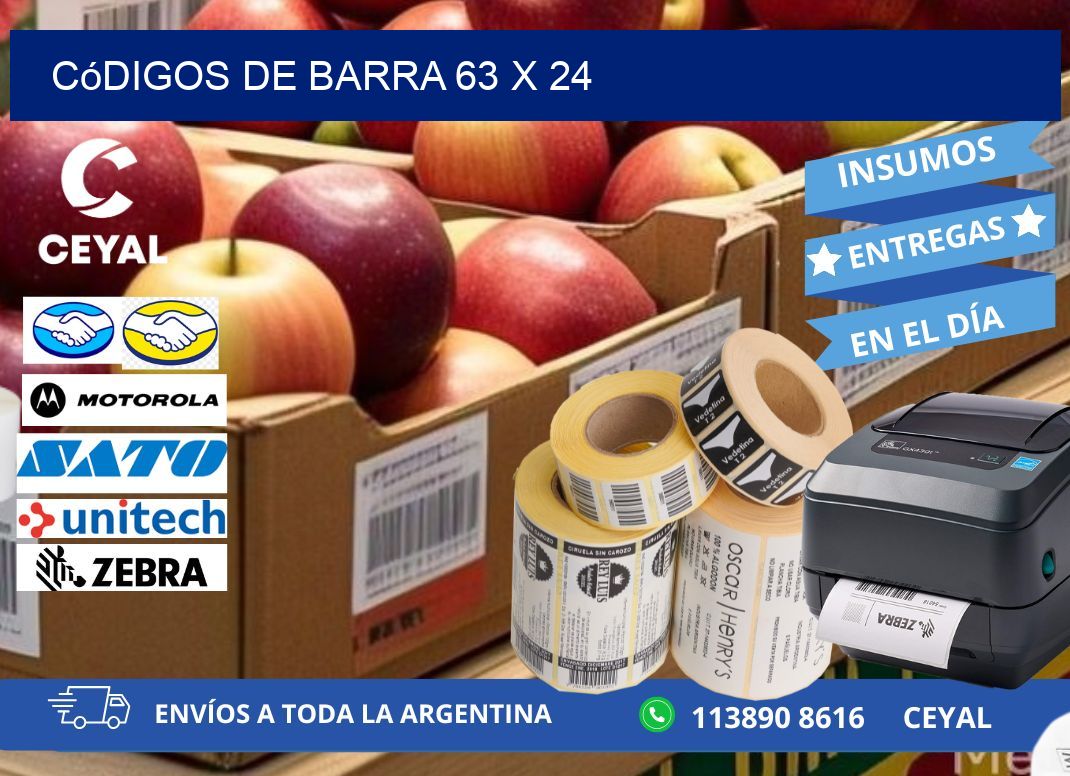 códigos de barra 63 x 24