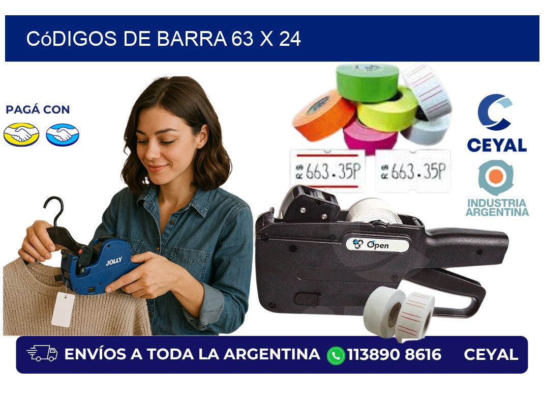 códigos de barra 63 x 24