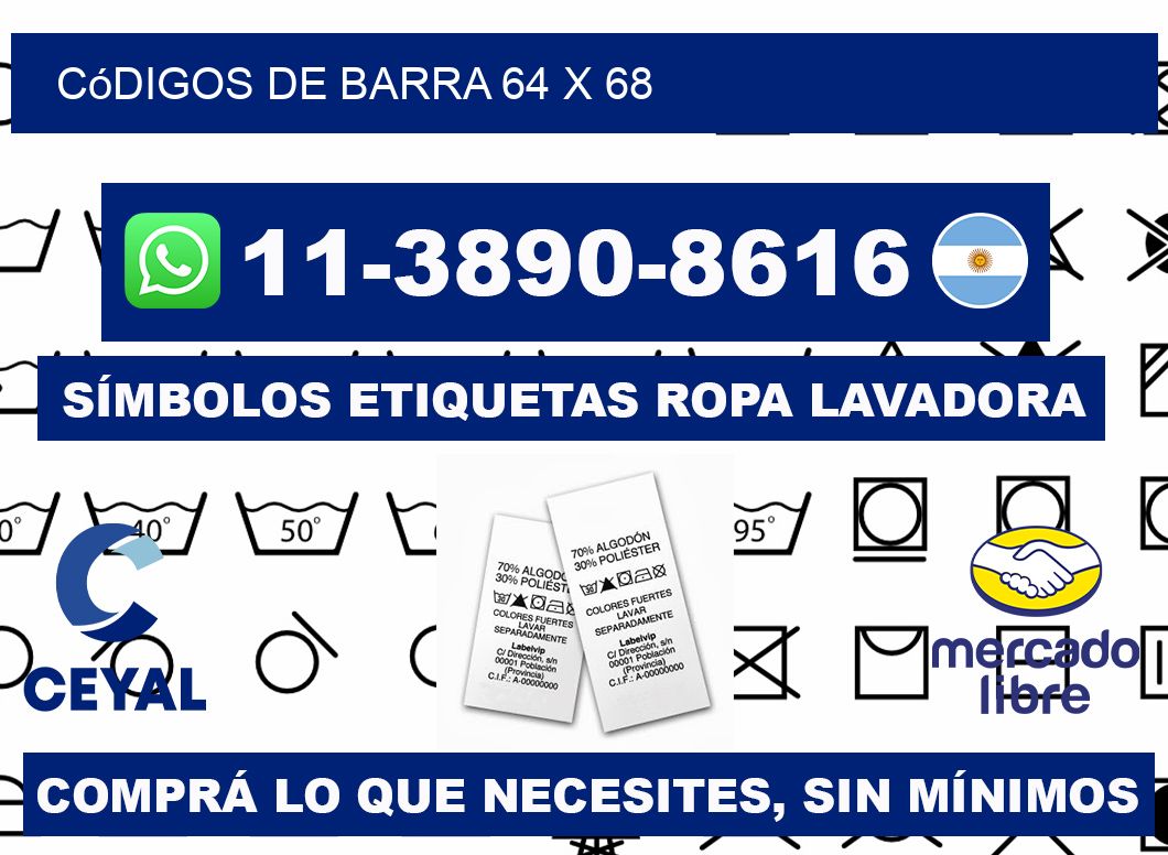 códigos de barra 64 x 68
