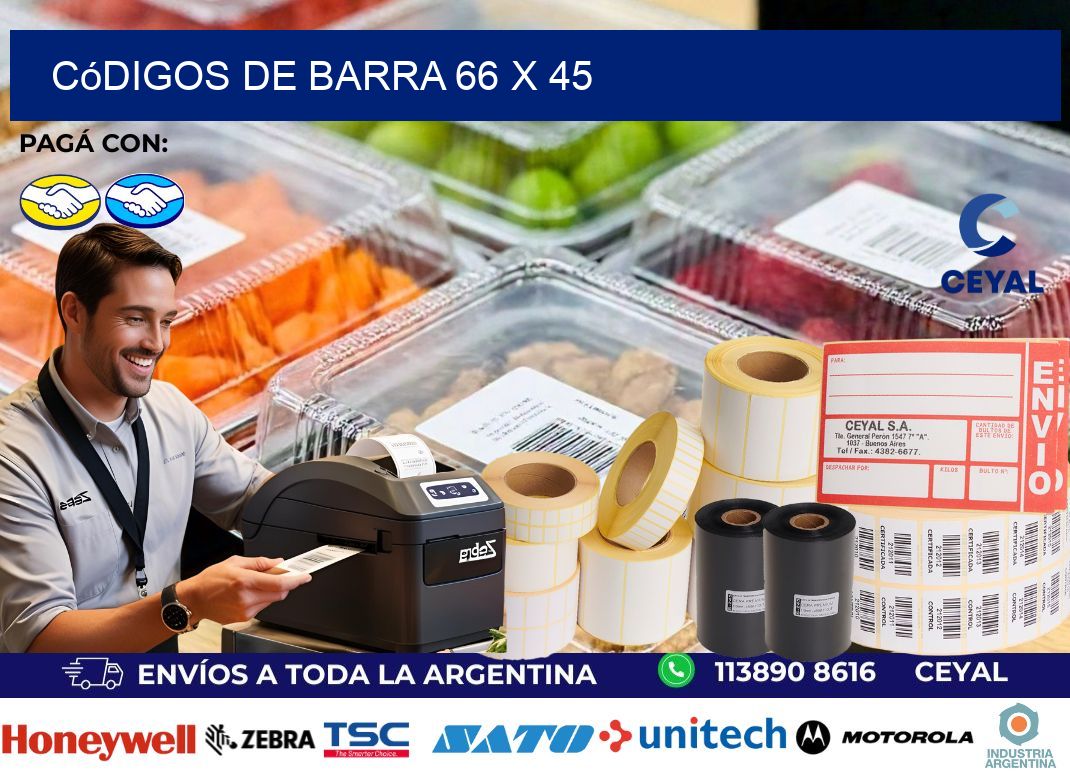 códigos de barra 66 x 45