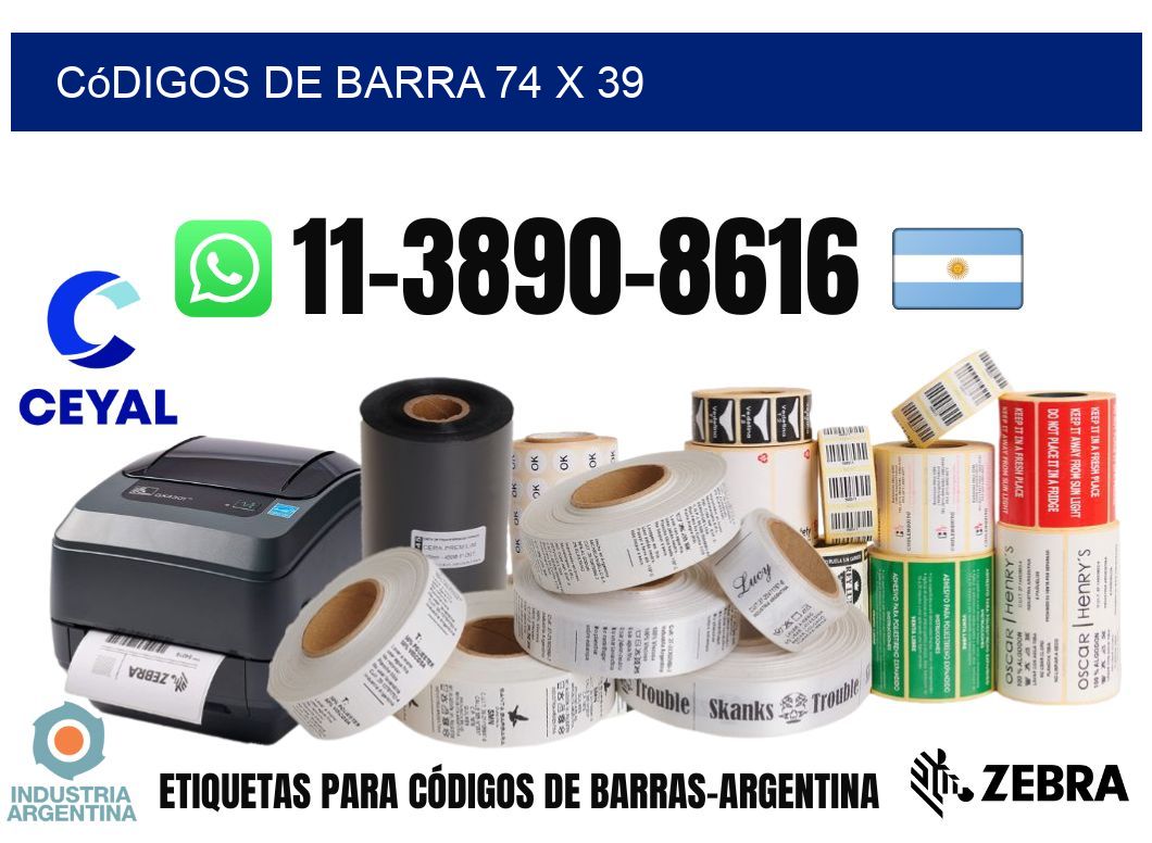 códigos de barra 74 x 39