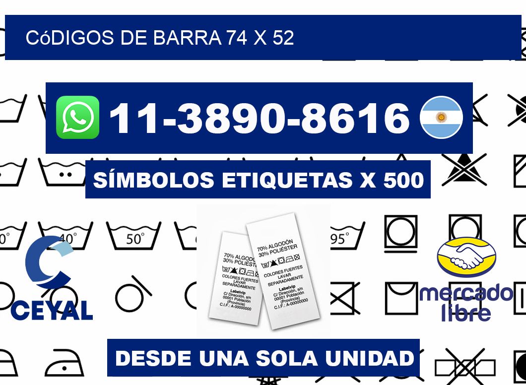 códigos de barra 74 x 52