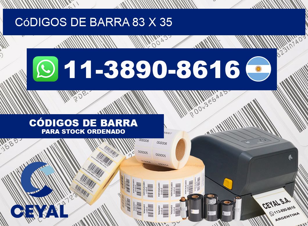 códigos de barra 83 x 35