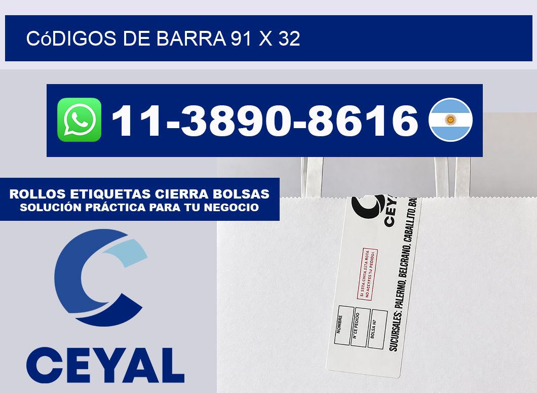códigos de barra 91 x 32