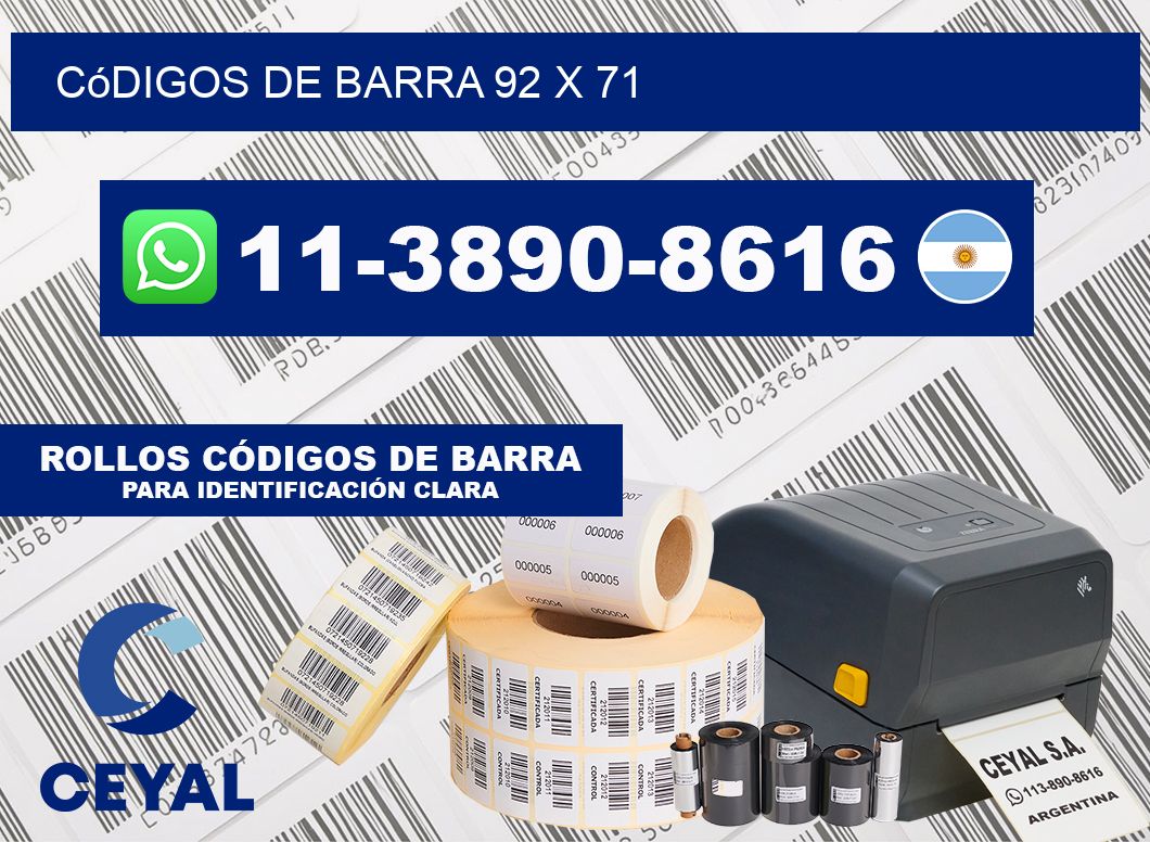 códigos de barra 92 x 71