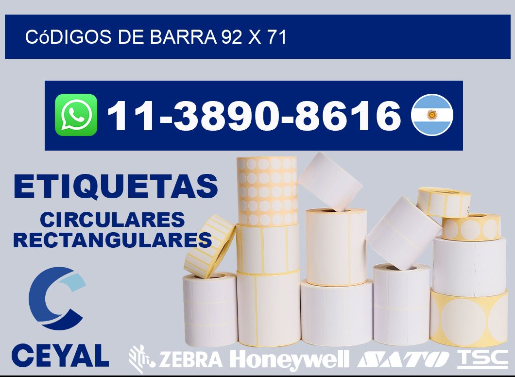 códigos de barra 92 x 71
