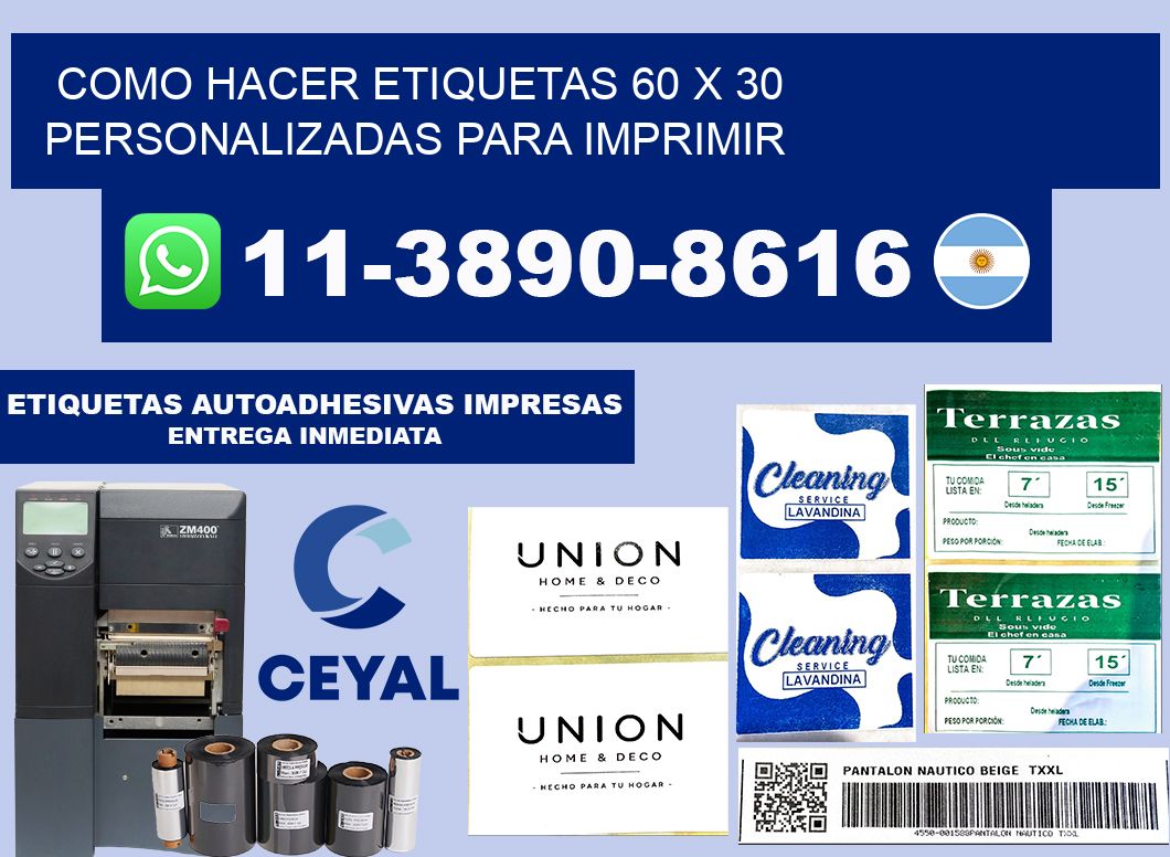 como hacer etiquetas 60 x 30 personalizadas para imprimir